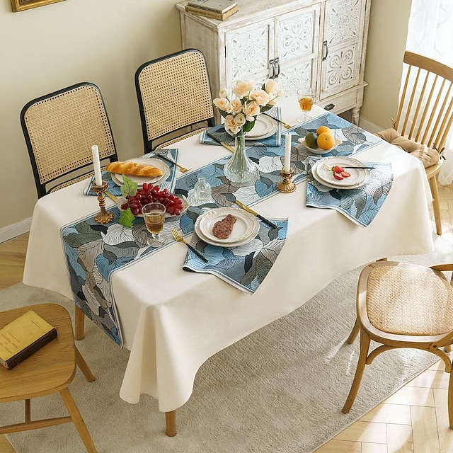  Τραπέζι με φαρδιά μπορντούρα ζακάρ με ακατάστατα πολύχρωμα φύλλα μήκους 71/79/87 ιντσών