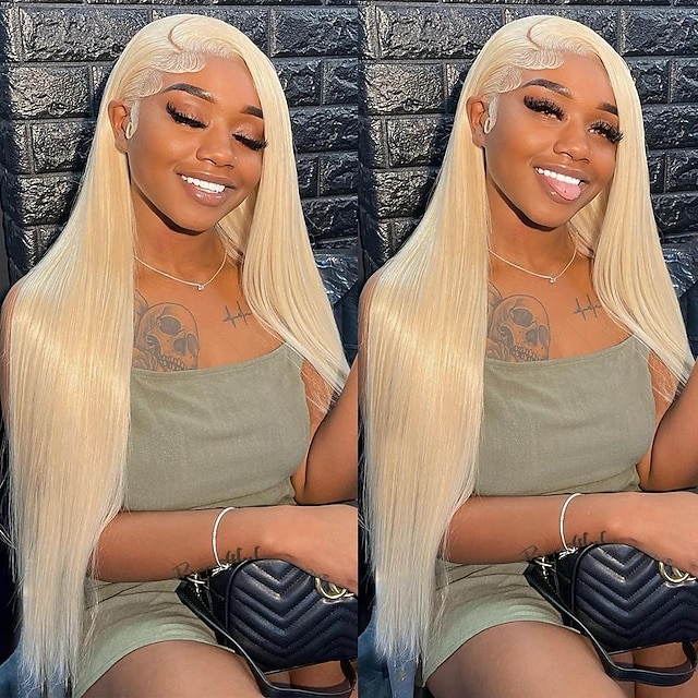  613 Lace Front Wig Human Hair Blonde Wig Human Hair 613 13x4 Lace Front Wig Human Hair 180 Density Blonde Lace Front Wigs Human Hair Pre Plucked HD Lace Frontal Wig Straight