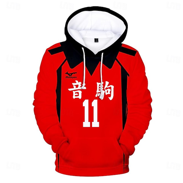  Haikyuu Hoodie Cartoon Back To School Anime 3D Front Pocket Graphic For Couple's Men's Women's Adults' Masquerade Back To School 3D Print Casual Daily Activewear