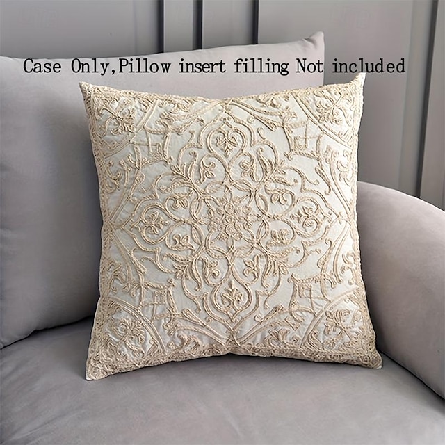  Embroidery Throw Pillow Covers Square Cushion Case Cotton with Zipper for Home Decorative for Bedroom Livingroom Sofa Couch Chair