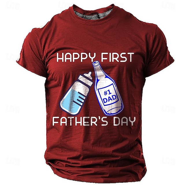  Bărbați Cuvânt Scrisă Sticlă de vin Tricou Tricou Tipărire 3D Stil Nautic Cămașă Zilnic Casual Festival Casual Zilnic Roșu-aprins Albastru piscină Trifoi Vară Primăvară Îmbrăcăminte S M L XL XXL XXXL