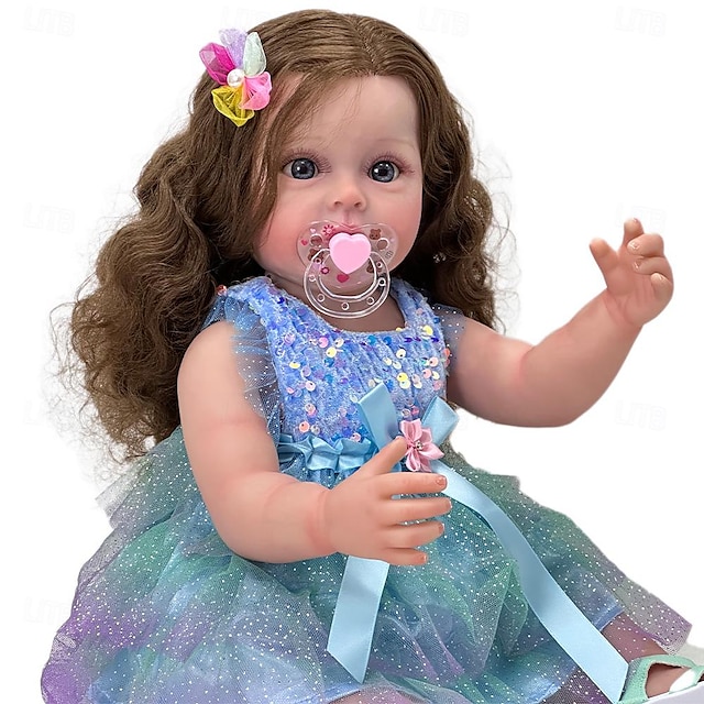  22 inch Reborn Doll Baby & Toddler Toy Reborn Toddler Doll Doll Reborn Baby Doll Baby Baby Girl Reborn Baby Doll Newborn lifelike Gift Hand Made Non Toxic Vinyl W-2189 with Clothes and Accessories