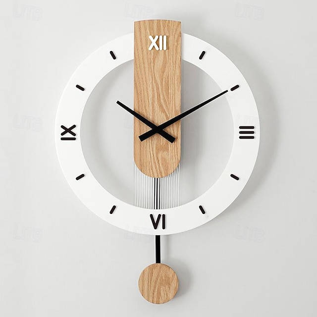  Moda criativa relógio de quartzo escandinavo silencioso balanço relógio 40 cm relógio de parede sala estar mudo moderno simples restaurante