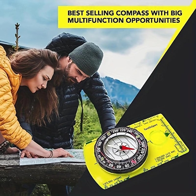  Wysokiej jakości wielofunkcyjny kompas zewnętrzny ze skalą mapy i lupą pomiarową — nawiguj pewnie podczas następnej przygody