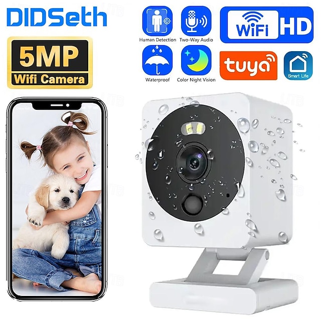  Didseth tuya 5mp cámara ip seguridad interior pir movimiento detección humana vida inteligente cctv video vigilancia monitor de bebé