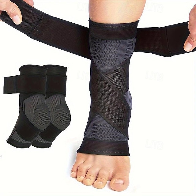  2pcs Ankle Support Braces, Breathable Compression Ankle Sleeves With Adjustable Wrap, Elastic Ankle Brace Stabilizer - Ideal For Sports, Fitness, Running, Climbing