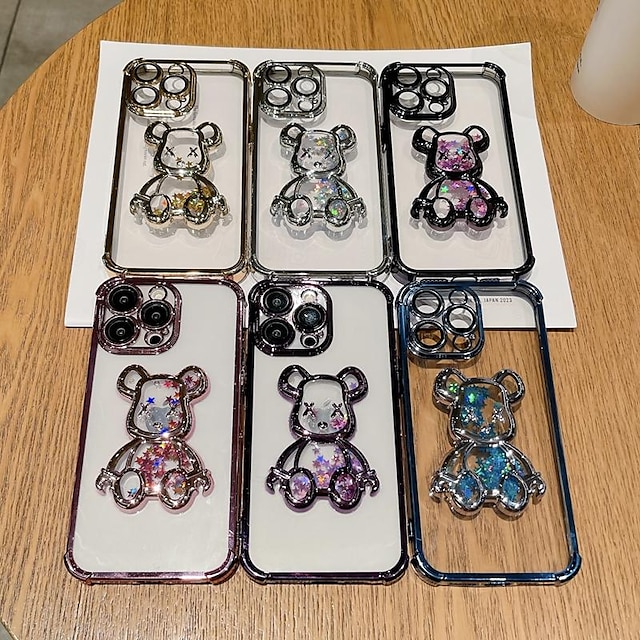  Phone Case For iPhone 15 Pro Max Plus iPhone 14 13 12 11 Pro Max Plus Back Cover Transparent Shockproof Bear TPU