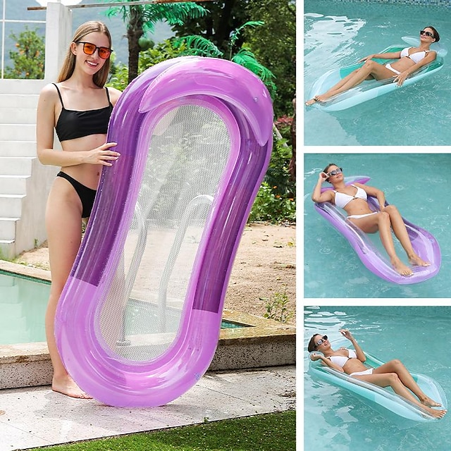  Dossier gonflable lit flottant inclinable à eau fauteuil inclinable pliable en pvc fauteuil inclinable à eau pour adulte en plein air