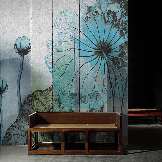  Cool Wallpapers Lotus Watercolor Wallpaper Wall Mural Roll Sticker Peel and Stick Removable PVC/Vinyl Material Self Adhesive/Adhesive Required Wall Decor for Living Room Kitchen Bathroom