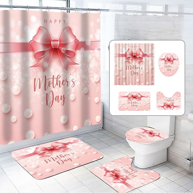  Badezimmer-Deko-Duschvorhang mit Haken, Badezimmer-Dekor, wasserdichtes Stoff-Duschvorhang-Set mit 12 Kunststoff-Haken