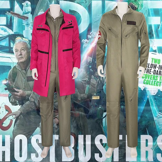  Ghostbusters Frozen Empire Cosplay Coat Jumpsuit Men's Women's Movie Cosplay Red Green Halloween Carnival Masquerade Casual Daily Coat Jumpsuit