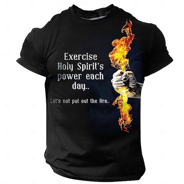  Letters Fashion Designer Religious Men's 3D Print T shirt Tee T shirt Black Blue Short Sleeve Crew Neck Shirt Summer Spring Clothing Apparel S M L XL XXL XXXL