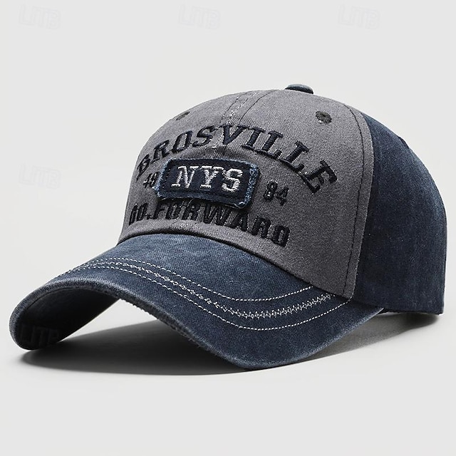  Per uomo Cappellino da baseball Cappello da sole Cappello da camionista Nero Blu Misto poliestere / cotone Con ricami Vintage Di tendenza Informale Strada Giornaliero Alfabetico Regolabile Crema