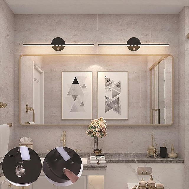  lampada da parete moderna e minimalista a led 53/70cm con interruttore, applique in stile lineare, per scala corridoio camera da letto hotel 85-265v