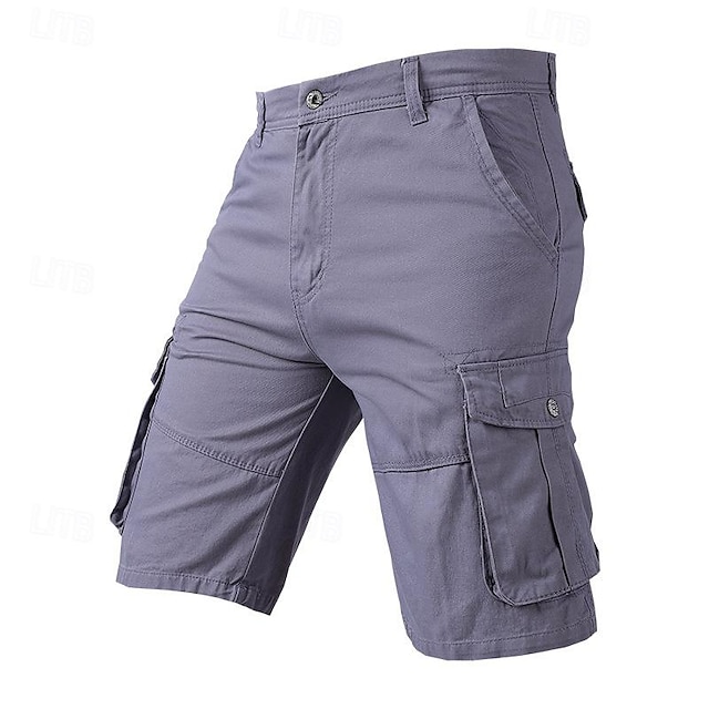  Men's Tactical Shorts Cargo Shorts Shorts Button Multi Pocket Plain Wearable Short Outdoor Daily Going out 100% Cotton Fashion Classic Black Army Green