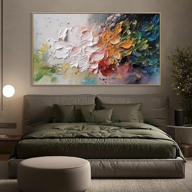  Oil Painting handmade  Colorful Textured FLOWER tree painting hand painted Wall Art 3D Abstract Flower Painting On Canvas Boho Home Decor for  Living Room Vibrant Custom Canvas Art Trendy Art