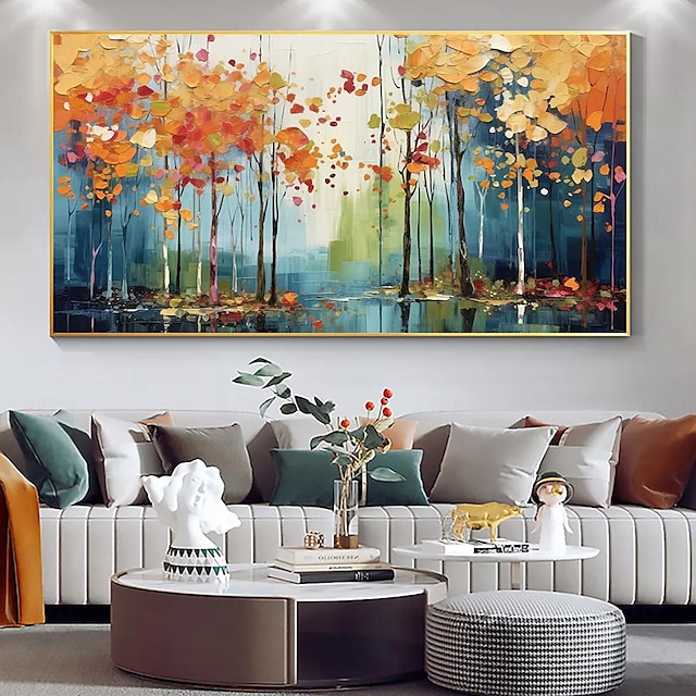  mintura ručně vyráběné lesní olejomalby na plátně velká nástěnná umělecká dekorace moderní abstraktní strom krajina obraz pro domácí dekoraci válcovaný bezrámový nenatažený obraz