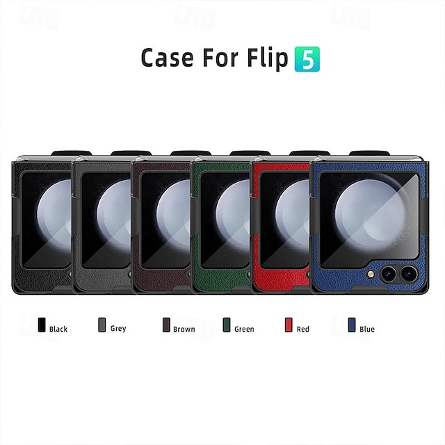  טלפון מגן עבור סמסונג גלקסי Z Flip 6 Z Flip 5 כיסוי אחורי עם מעמד ומגן מסך עמיד בזעזועים PC עור PU