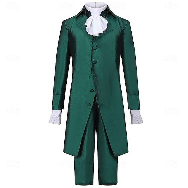  Rococo Renaissance Vacation Dress Outfits Prince Alexander Hamilton Nobleman Men's Halloween Musical Theatre Coat