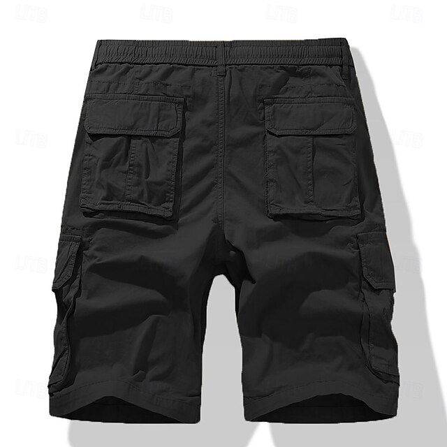 Smile Face Print Men's Cargo Shorts Cotton Drawstring Classic Cargo