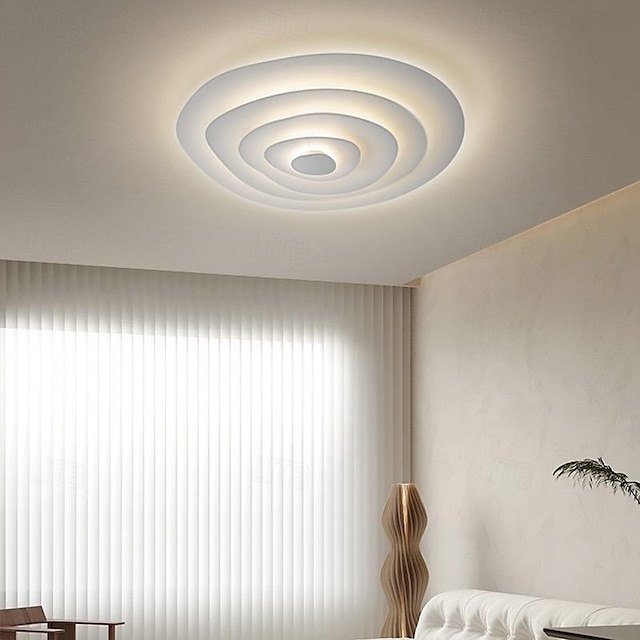  Lámpara de techo led 1 luz blanca cálida 45/60/80cm terrazas redondas de metal ambiente creativo nórdico dormitorio sala de estar 110-240v