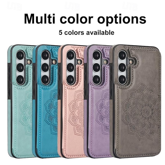  Phone Case For Samsung Galaxy S24 S23 S22 S21 Ultra Plus A54 A34 A14 A73 A53 A33 A23 A13 A71 A51 A31 Z Flip 4 Z Flip 3 Back Cover with Stand Holder Magnetic Card Slot Retro TPU PU Leather