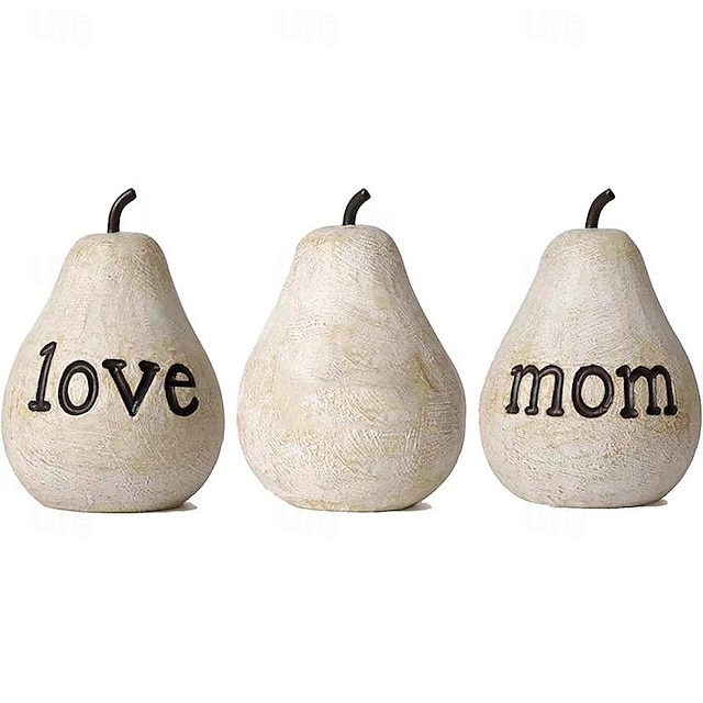  Love Mom Pear Sculpture Mother's Day Birthday Gift Home Decoration Resin Craft