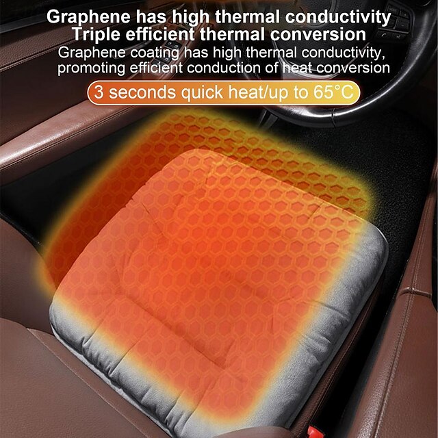  StarFire Car Heated Seat Cushion USB Plug-in Electric Heater Seat Pad Soft 3 Gear Temperature Seat Heating Cover Plush Car Home Dual use