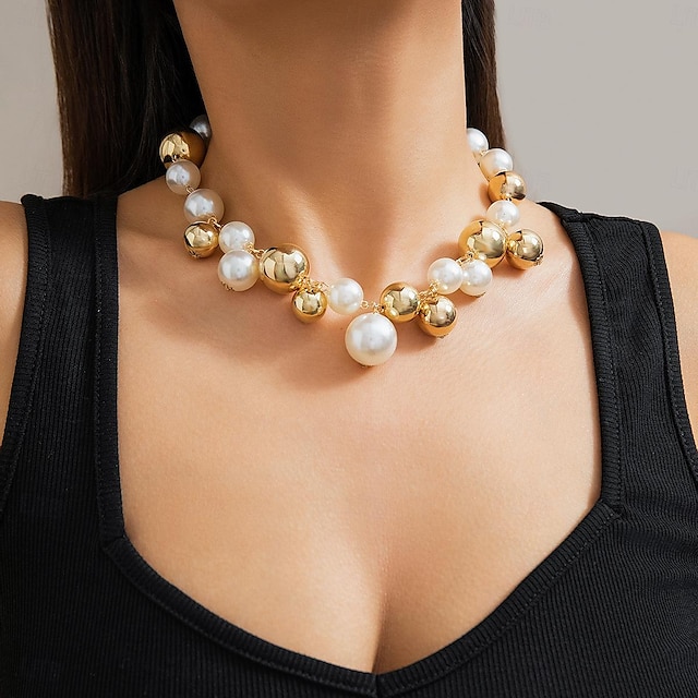  Colier Choker Perle Pentru femei Elegant Artistic Χάντρες Nuntă Rotund Coliere Pentru Nuntă Petrecere