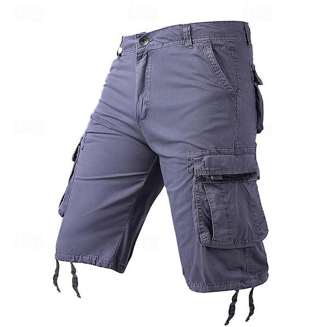  Men's Tactical Shorts Cargo Shorts Shorts Button Multi Pocket Plain Wearable Short Outdoor Daily Going out 100% Cotton Fashion Classic Black Army Green