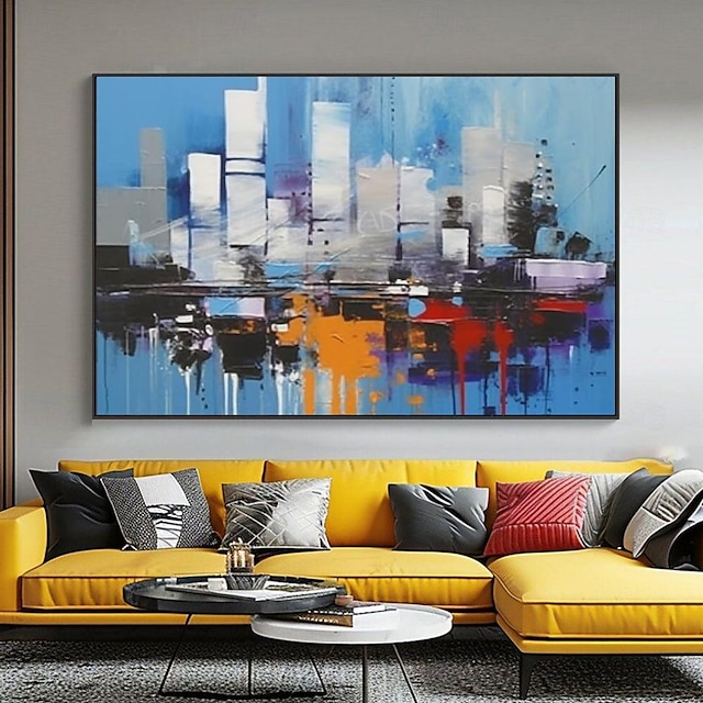  Handmade Oil Painting Canvas Wall Art Decoration Abstract Architectural  Landscape for Home Decor Rolled Frameless Unstretched Painting