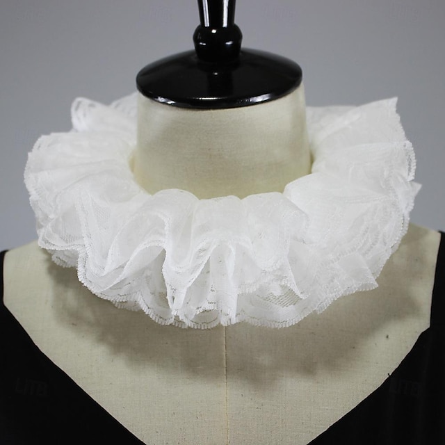  Retro Vintage Rococo Victorian Renaissance Neck Collar Ruffled Collar Women's Halloween Party Collar