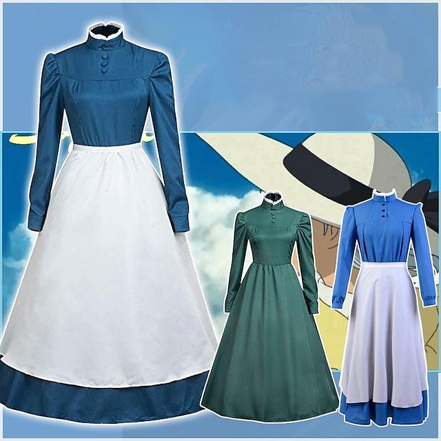  Inspired by Howl's Moving Castle Sophie Anime Cosplay Costumes Japanese Halloween Cosplay Suits Dresses Long Sleeve Costume For Women's