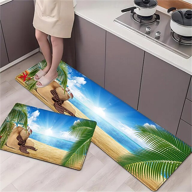Beach View Area Rug Kitchen Rug Mat Non-Slip Oil Proof Floor Mat Livingroom Rug Indoor Outdoor Mat Bedroom Decor Bathroom Mat Entrance Rug Door Mat4