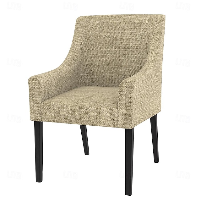  SAKARIAS Linen Cotton Chair Cover with Armrests Solid Color Quilted Slipcovers IKEA Series