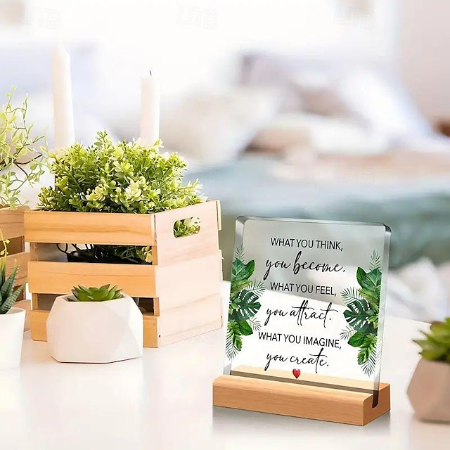  1 peça mesa de sinal pequeno sinal positivo mesa de acrílico decoração inspiração presente para amigas preparar presentes para colegas