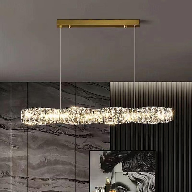  LED Chandelier 80/100/120cm 1-LightDimmable Metal/Crystal Electroplated Finishes Island Nordic Style Cafes Offices Unique Design 110-240V ONLY DIMMABLE WITH REMOTE CONTROL