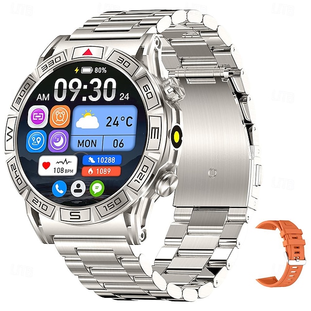  2024 Smart Watch 1,43 Zoll AMOLED Smartwatch Höhenluftdruck Kompassuhr Bluetooth Schrittzähler Anruferinnerung Aktivitätstracker mit Android iOS Damen Herren Freisprecheinrichtung 1atm wasserdicht