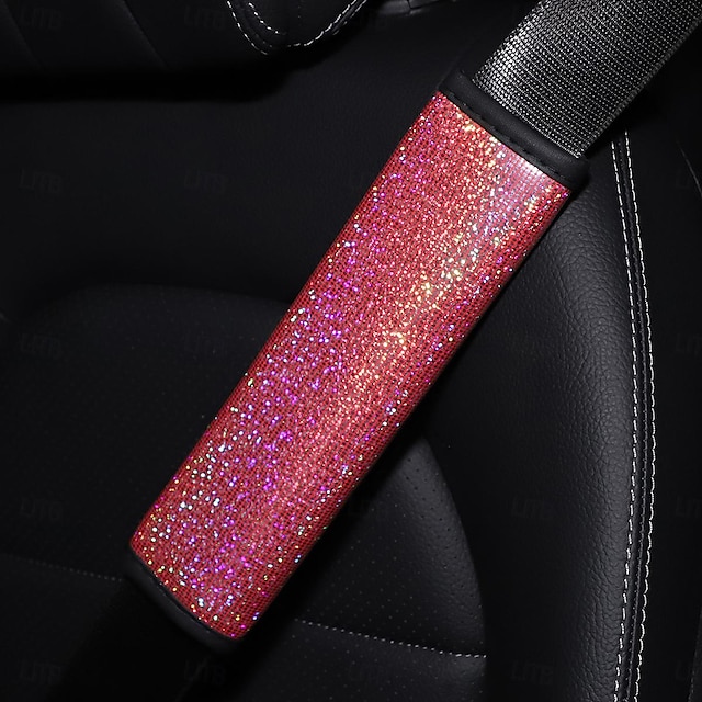  fyautoper 1 Uds. Funda protectora para cinturón de seguridad de coche de cuero dorado con estrellas coloridas, 1 unidad