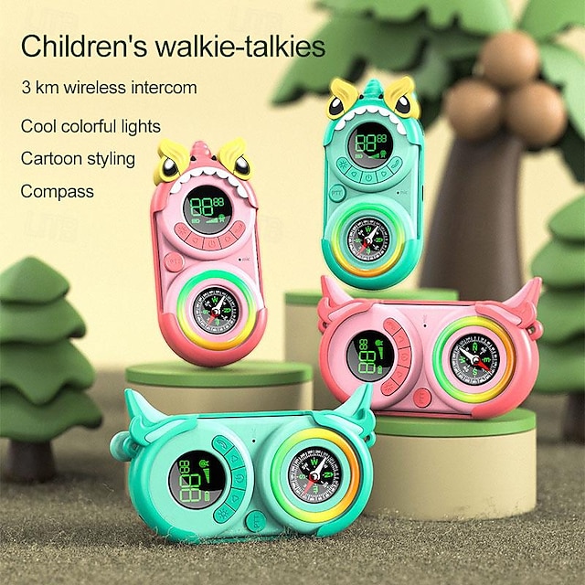  A Pair 3km Walkie Talkies Mini Portable Handheld Two-Way compass Toy For Kids Childrens Day Birthday Gifts Outdoor Interphone Toy