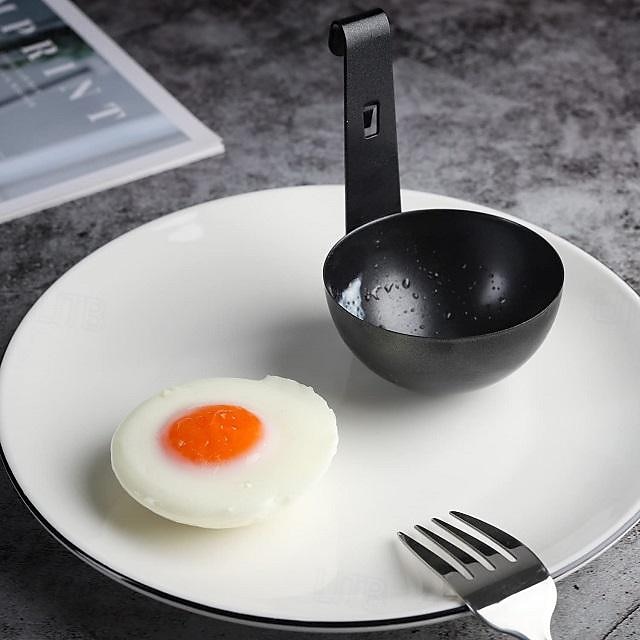  ステンレススチール製のポーチドエッグメーカー付きエッグポーチャー、ノンスティック加工の完璧なポーチドエッグカップ、朝食用卵の調理に最適なポーチドエッグカップ