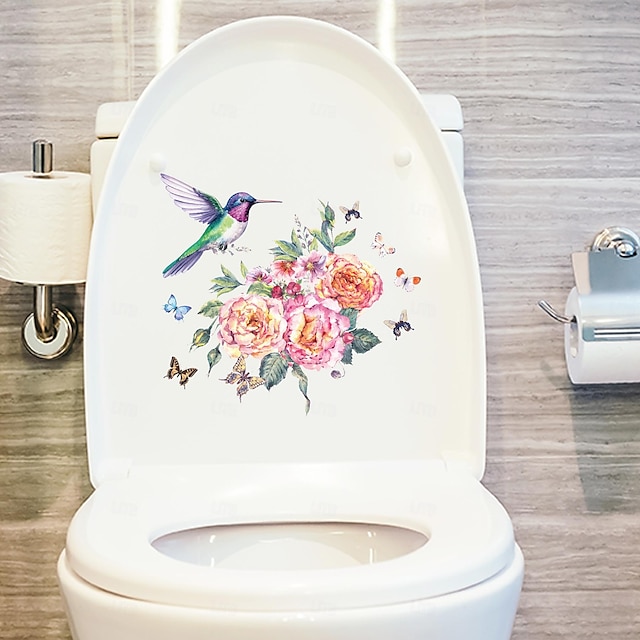  bujor cuc pasăre colibri balenă autocolant pentru frigider autocolant pentru toaletă autocolant pentru mașină de spălat toaletă toaletă baie bucătărie spălătorie poate elimina autocolant de perete