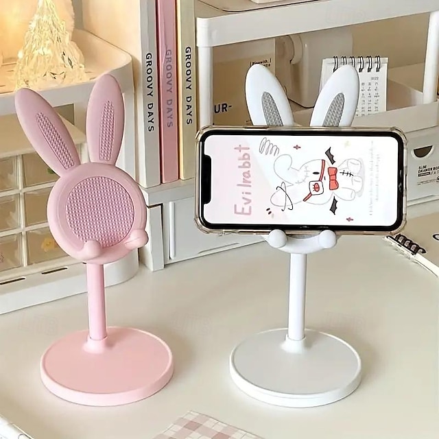  Cartoon Rabbit Desktop Stand Flat Universal Telescopic Stand Can Be Lifted And Adjusted Office Lazy Watch TV Stand