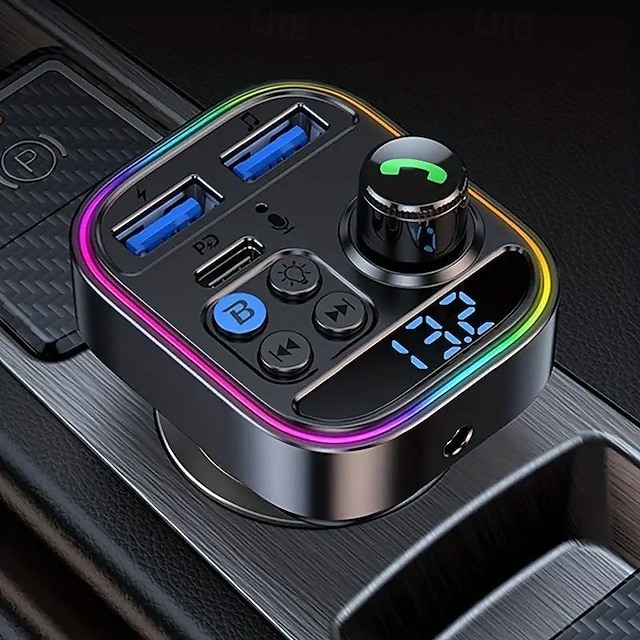  pd30w auto mp3 atmosfera a sette colori luce auto bluetooth vivavoce ingresso audio aux lettore fm per auto