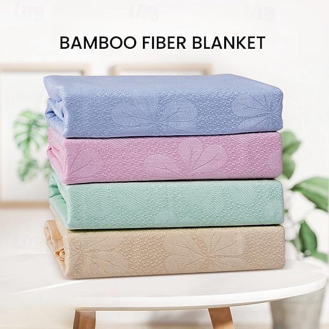  cuvertură răcoritoare 100% viscoză derivată din bambus, cool tech, pătură de răcire respirabilă pentru cei care dorm cald trifoi cu patru foi
