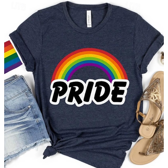  LHBT LHBTQ T-skjorte Pride-skjorter Regnbue Stolthet Lesbisk Gay Til Unisex Voksne Halloween Karneval Maskerade Varmstempling Pride-parade Pride måned