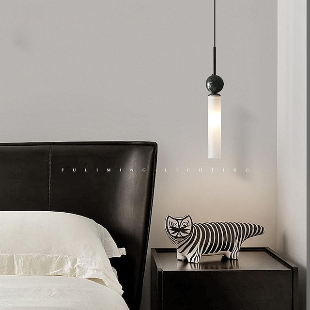  lampada a sospensione a led forma cylina lampada a sospensione in ottone in marmo, lampada a sospensione a tre colori con sorgente luminosa g9, semplice lampadario italiano, apparecchi di