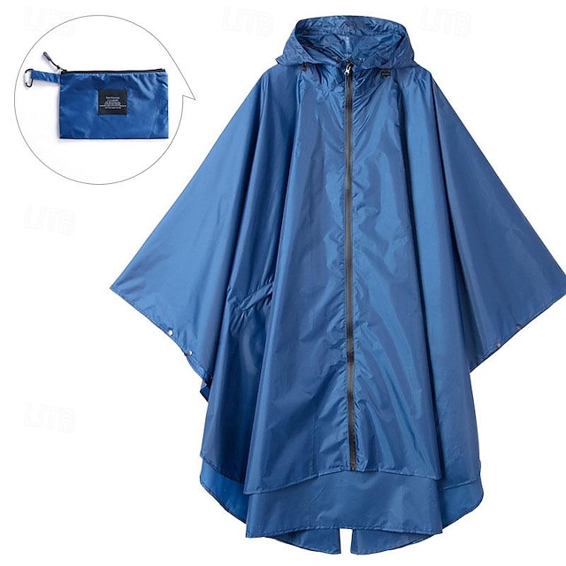  Unisex Wanderregenmantel Außen Wasserdicht Leicht Reißfest Wanderoutfits Wanderbekleidung Frühling Herbst Kapuzensweatshirt Regenmantel Regenponcho Einfarbig Schwarz Armeegrün Königsblau