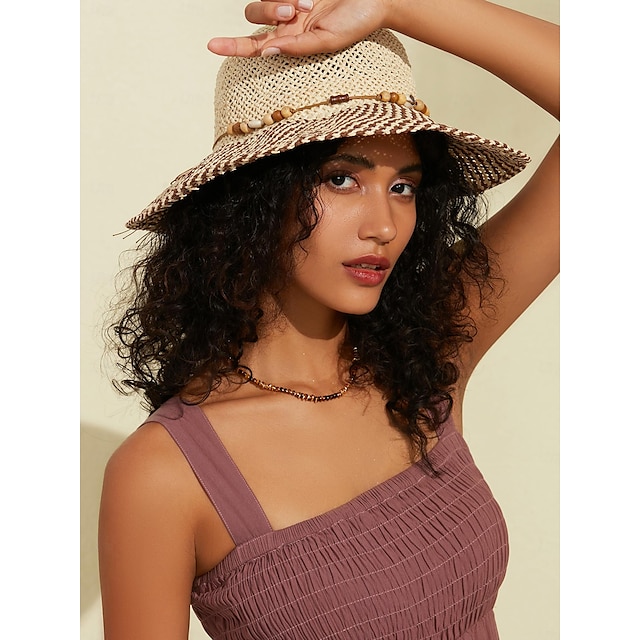  pălărie de paie pentru vacanță de călătorie moale, ușoară și respirabilă pliabilă