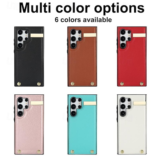  Phone Case For Samsung Galaxy S24 Ultra Plus S23 S22 S21 S20 Ultra Plus FE A54 A34 A14 Back Cover Card Slot Shockproof TPU Metal PU Leather